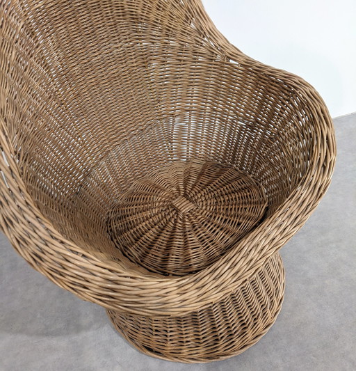 Vintage rotan "mand" fauteuil