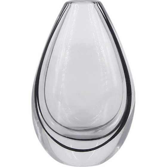 Image 1 of Vintage Contour glazen vaas van Vicke Lindstrand voor Kosta, Scandinavisch 1950