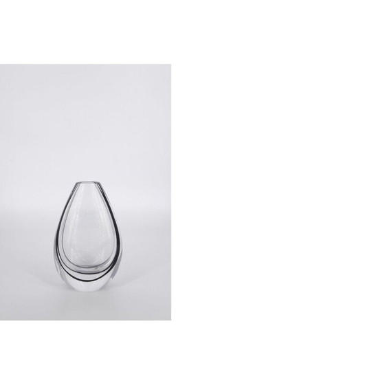 Image 1 of Vintage Contour glazen vaas van Vicke Lindstrand voor Kosta, Scandinavisch 1950