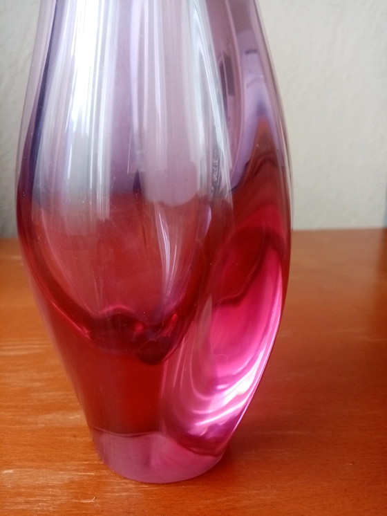 Image 1 of Boheemse glazen vaas van Miroslav Klinger/Zelezny(25Cm) 60S