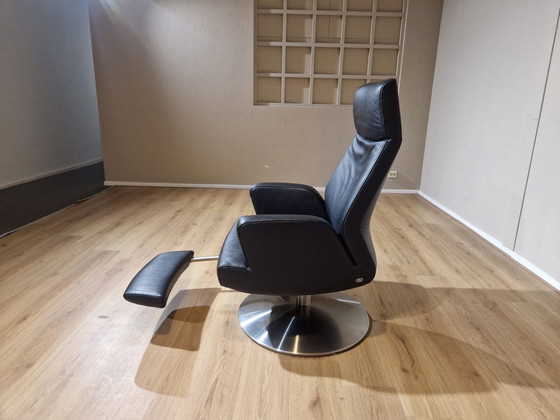 Image 1 of De Sede Ds256 Relaxfauteuil Zwart Leder Verstelbaar Voetsteun 