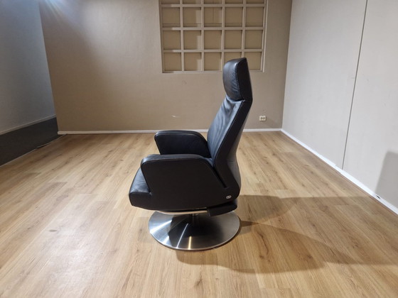 Image 1 of De Sede Ds256 Relaxfauteuil Zwart Leder Verstelbaar Voetsteun