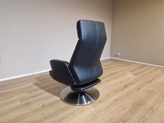 Image 1 of De Sede Ds256 Relaxfauteuil Zwart Leder Verstelbaar Voetsteun 