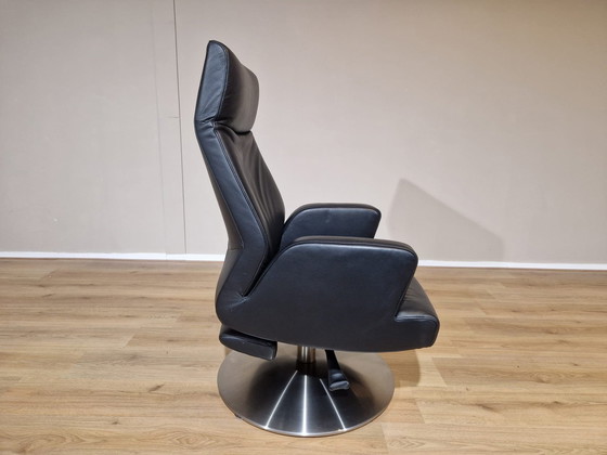 Image 1 of De Sede Ds256 Relaxfauteuil Zwart Leder Verstelbaar Voetsteun 