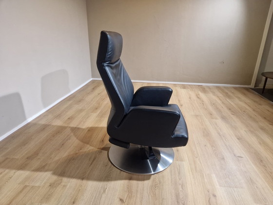 Image 1 of De Sede Ds256 Relaxfauteuil Zwart Leder Verstelbaar Voetsteun 