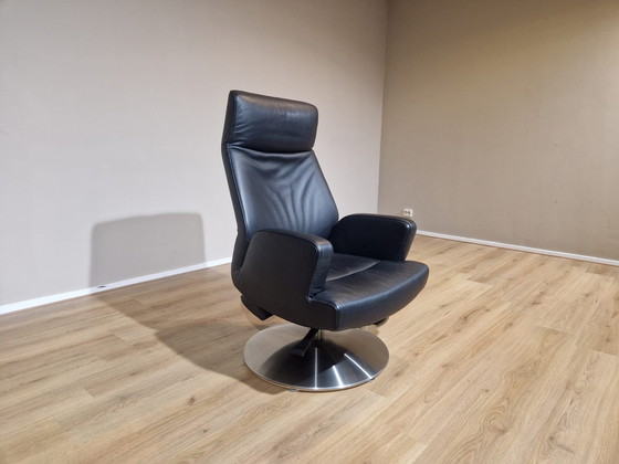 Image 1 of De Sede Ds256 Relaxfauteuil Zwart Leder Verstelbaar Voetsteun