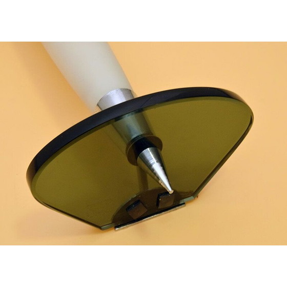 Image 1 of Paar vintage wandlampen van glas en verchroomd messing, Italië 1950