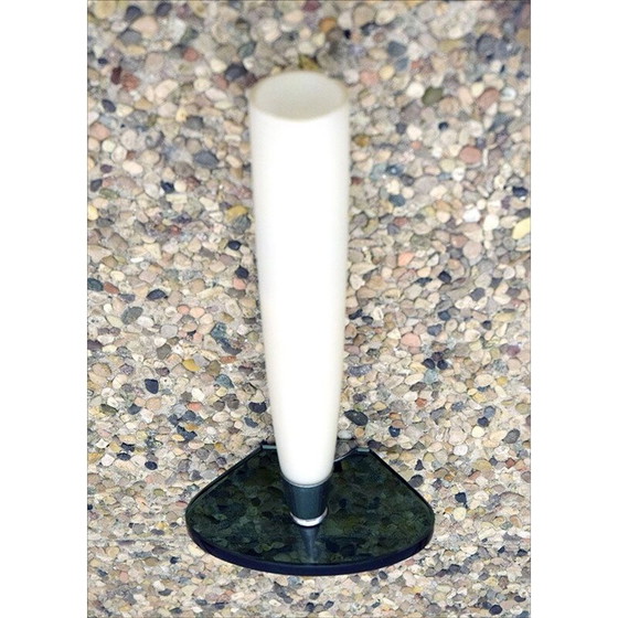 Image 1 of Paar vintage wandlampen van glas en verchroomd messing, Italië 1950