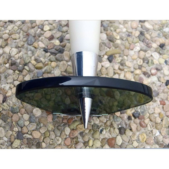 Image 1 of Paar vintage wandlampen van glas en verchroomd messing, Italië 1950