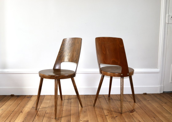 Image 1 of Set van 6 Baumann Mondor Scandinavische stoelen in teak 1960