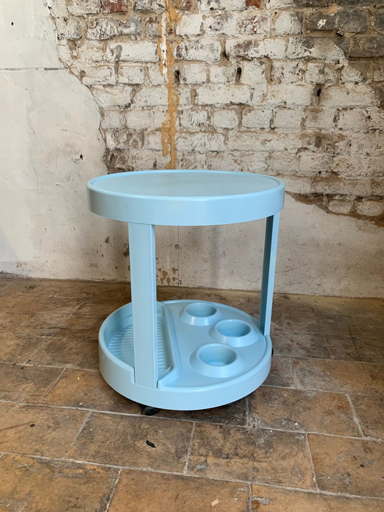 Image 1 of Italiaanse plastic rolstang uit de jaren 1970 babyblauwe kleur