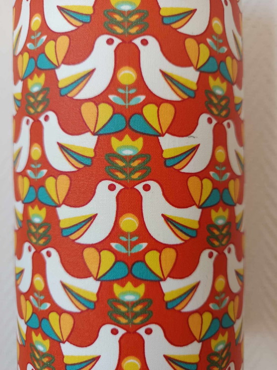 Image 1 of Op maat gemaakte vintage olijfhouten lamp en lampenkap