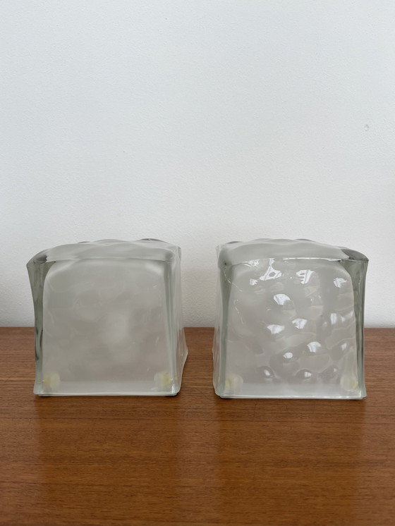 Image 1 of 2X (Set) Iviken Ikea Ice Cube Tafellamp