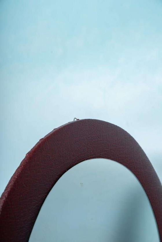Image 1 of Vintage retro ovalen wandspiegel jaren 60/70, round mirror