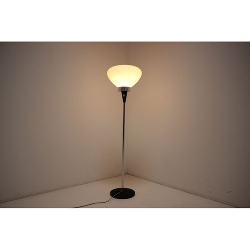 Vintage houten en glazen vloerlamp van Lidokov, Tsjecho-Slowakije 1970