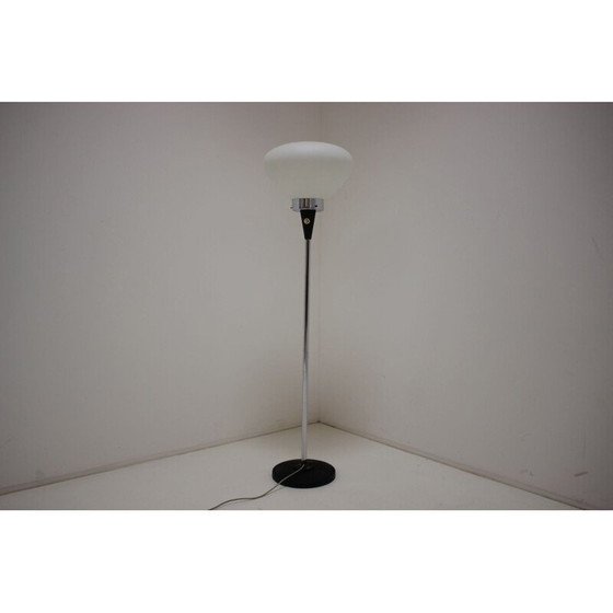 Image 1 of Vintage houten en glazen vloerlamp van Lidokov, Tsjecho-Slowakije 1970