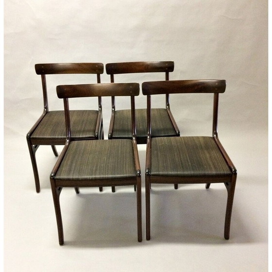 Image 1 of Set van 4 vintage mahoniehouten stoelen door Ole Wanscher voor Poul Jeppesen, 1960