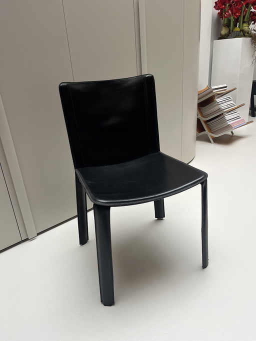 Willy Rizzo Voor Cidue Tuigleren Stoelen (2 Of 4 Stuks)