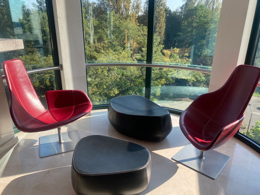 2x Moroso Fjord & Stones Draaibare Fauteuils Met 2 X Poef