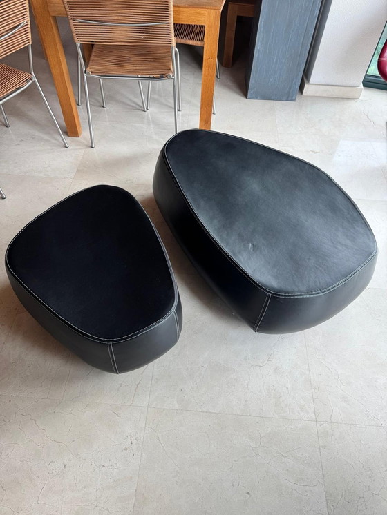 Image 1 of 2x Moroso Fjord & Stones Draaibare Fauteuils Met 2 X Poef