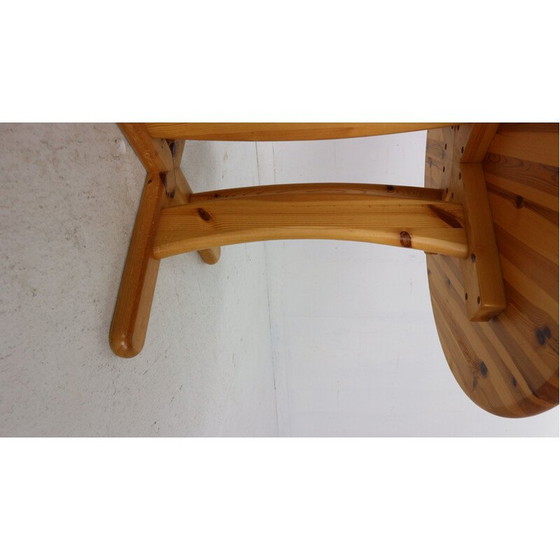 Image 1 of Vintage ronde massief grenen eettafel, Denemarken 1970