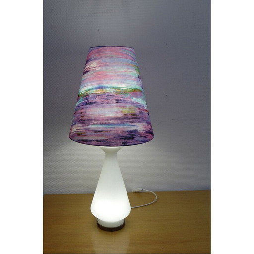 Scandinavische vintage lamp in wit opaline, 1960