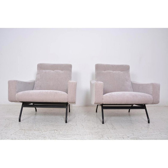 Image 1 of Paar vintage fauteuils van Joseph-André Motte voor Steiner, 1955