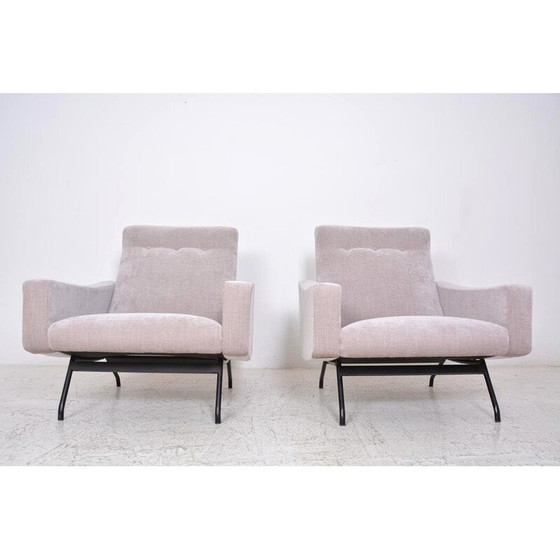 Image 1 of Paar vintage fauteuils van Joseph-André Motte voor Steiner, 1955