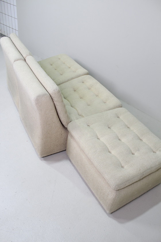 Image 1 of Vintage Beige Modulaire Bank, 2-Zits - Dux International, Jaren '70