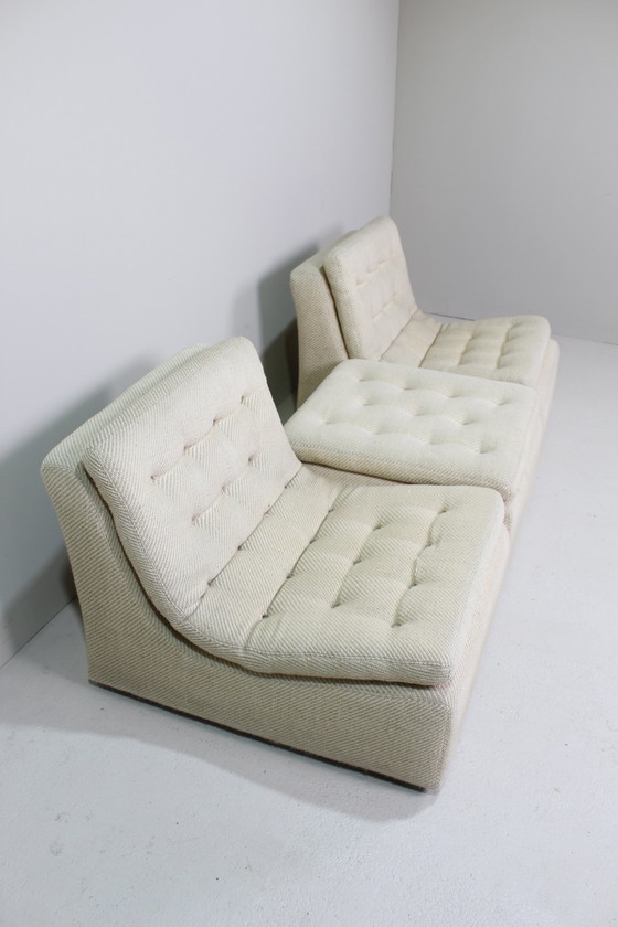 Image 1 of Vintage Beige Modulaire Bank, 2-Zits - Dux International, Jaren '70