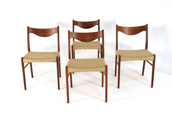 Image 1 of 4X Eetkamerstoel Arne Wahl Iversen Voor Glyngore 'Naerem' Vintage Deens