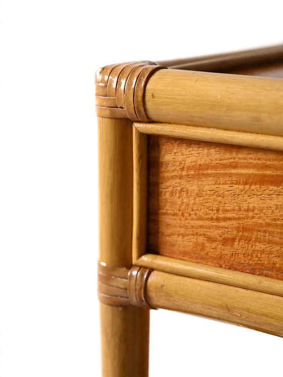 Image 1 of Vintage Bamboe Nachtkastjes