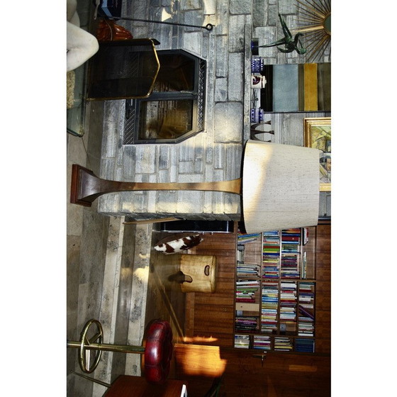 Image 1 of Vintage bronzen en mahonie vloerlamp van Stewart Ross voor Hansen Lighting, New York 1960