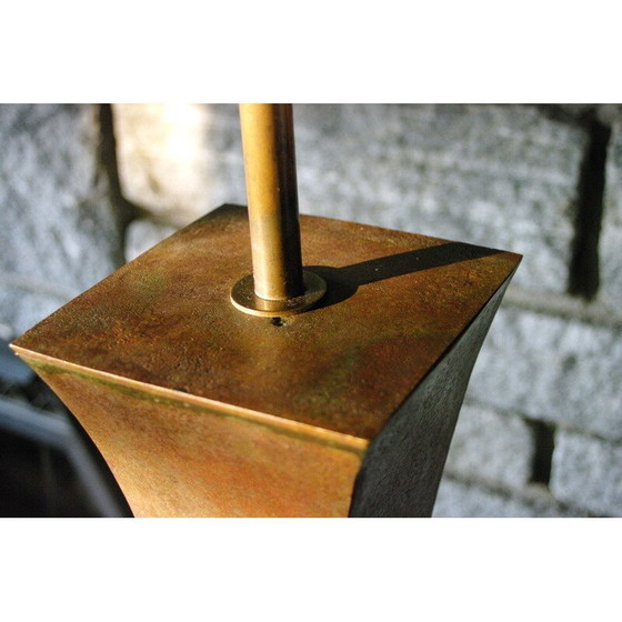 Image 1 of Vintage bronzen en mahonie vloerlamp van Stewart Ross voor Hansen Lighting, New York 1960