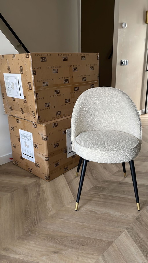 6x Eichholtz Cooper bouclé stoelen