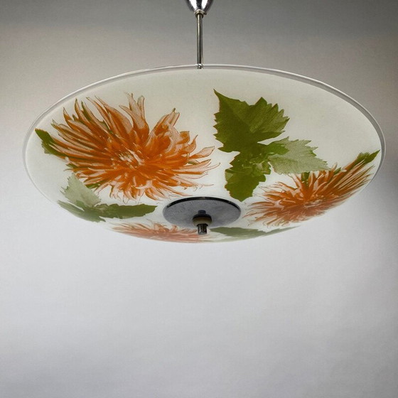 Image 1 of Vintage glazen hanglamp van Zukov, Tsjecho-Slowakije 1960