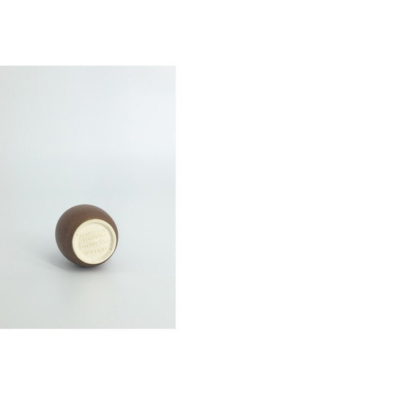 Image 1 of Set van 4 vintage bruin steengoed collectible vazen door Gunnar Borg voor Höganäs Ceramics, Zweden 1960