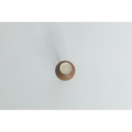 Image 1 of Set van 4 vintage bruin steengoed collectible vazen door Gunnar Borg voor Höganäs Ceramics, Zweden 1960