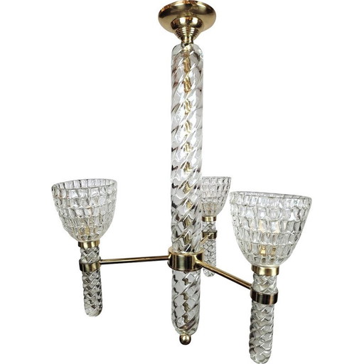 Italiaanse plafondlamp in Murano glas, Mid Century, 1950