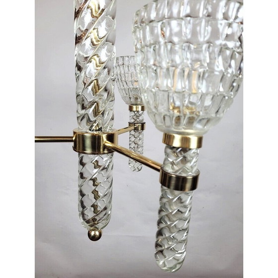 Image 1 of Italiaanse plafondlamp in Murano glas, Mid Century, 1950