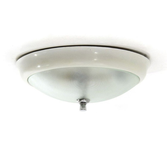 Image 1 of Vintage plafondlamp van gegoten glas, Italië 1940