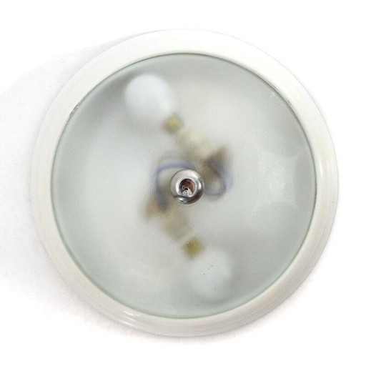 Vintage plafondlamp van gegoten glas, Italië 1940