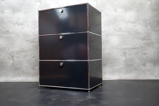 Image 1 of Zwitserse vintage wandkast / highboard van Fritz Haller, jaren 1980