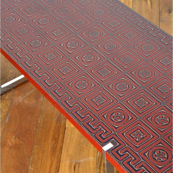 Image 1 of Vintage verchroomd metalen salontafel, 1970