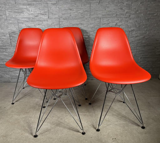 4 x Vitra DSR Poppy Red 2018 nieuwe hoogte