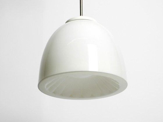 Image 1 of Prachtige grote originele Mid Century opaal glazen plafondlamp