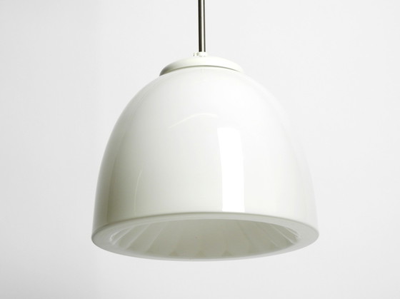 Image 1 of Prachtige grote originele Mid Century opaal glazen plafondlamp