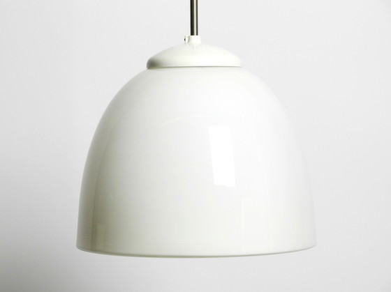 Image 1 of Prachtige grote originele Mid Century opaal glazen plafondlamp