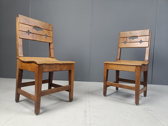 Image 1 of Vintage eikenhouten stoelen, 1960