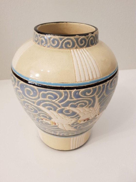 Image 1 of Antieke Jugendstil Majolica Vaas